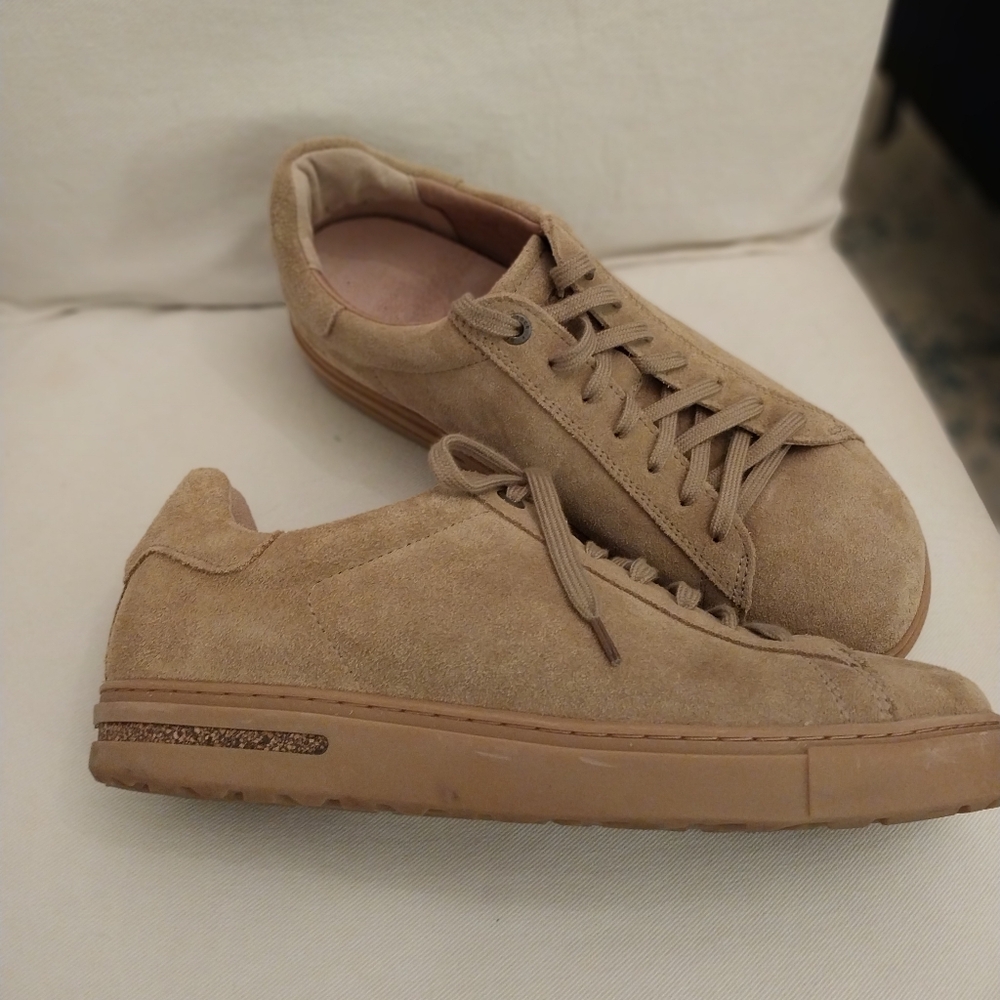 Women's Birkenstock Tan Suede Sneakers - Picture 2 of 6